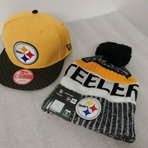 Steelers beanie knit winter snapback hat combo
